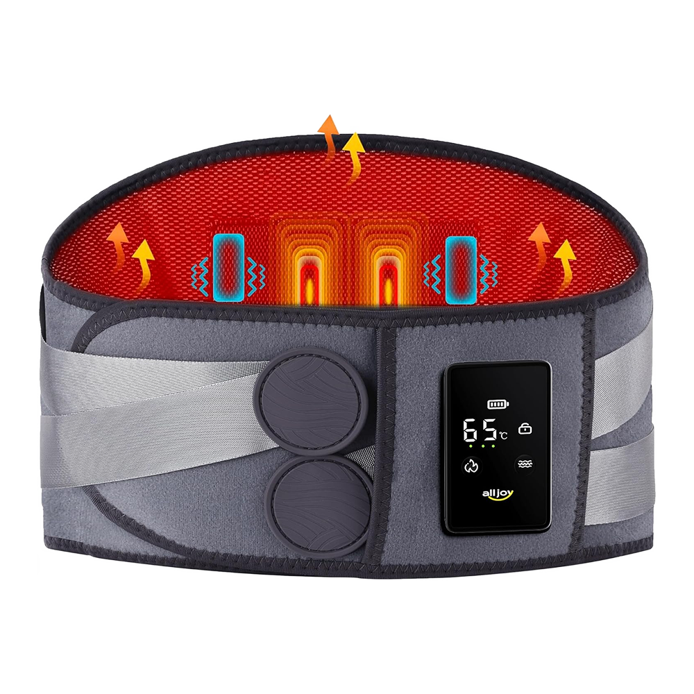 ALLJOY Heated Lumbar Support Belt – Cordless Heated Lumbar Massager for Back Pain & Daily Relief