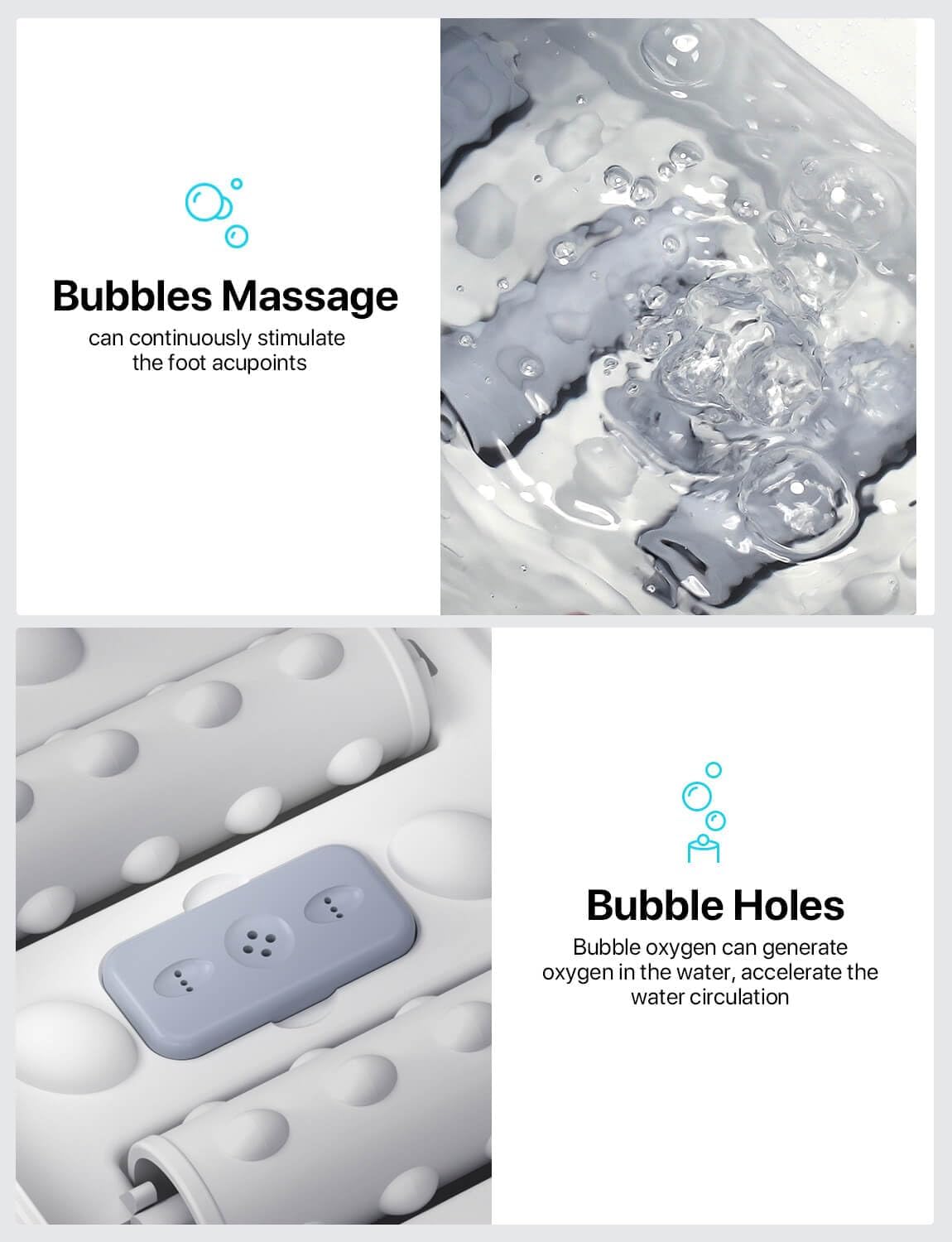ALLJOY Collapsible Foot Massager Spa Soaking Tub With Bubbles