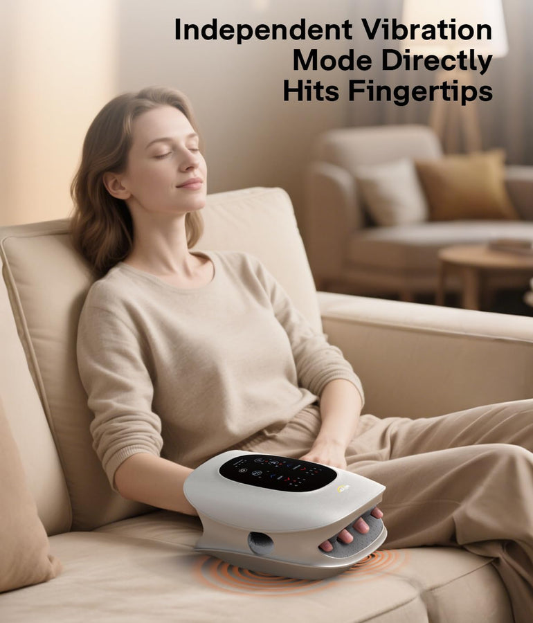 ALLJOY H4 Ergonomic Hand & Finger Massager with Heat & Compression