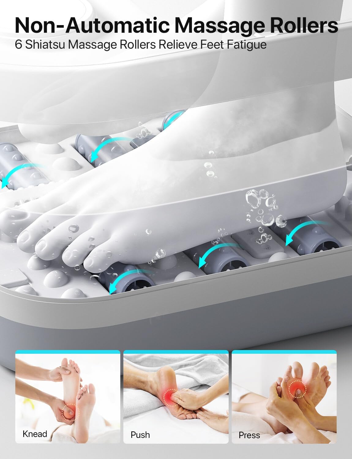 ALLJOY Collapsible Foot Massager Spa Soaking Tub With Bubbles