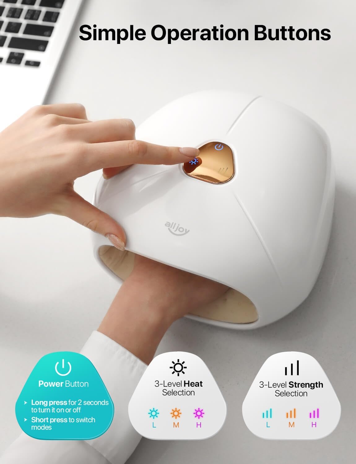 H1 Rechargeable Hand Massager with Heat & Finger Compression