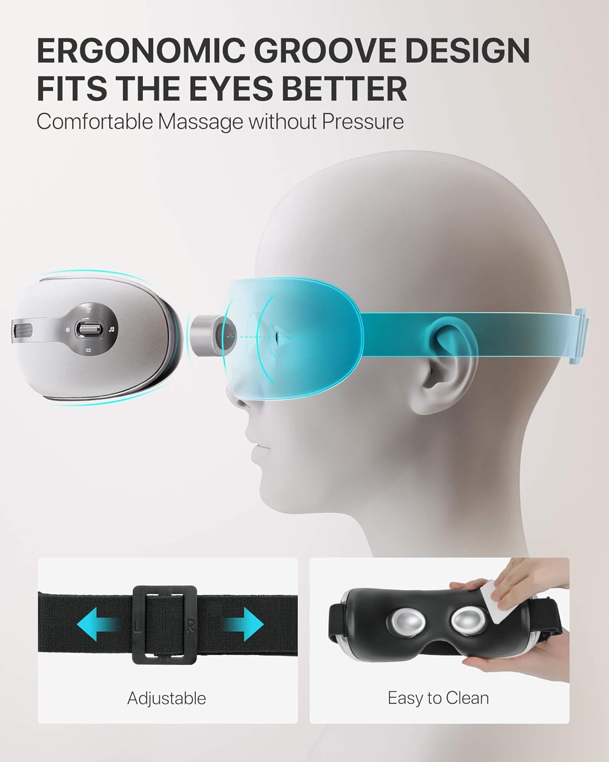 ALLJOY R7 Eye Massager with Heat and Cooling for Migraine Relief