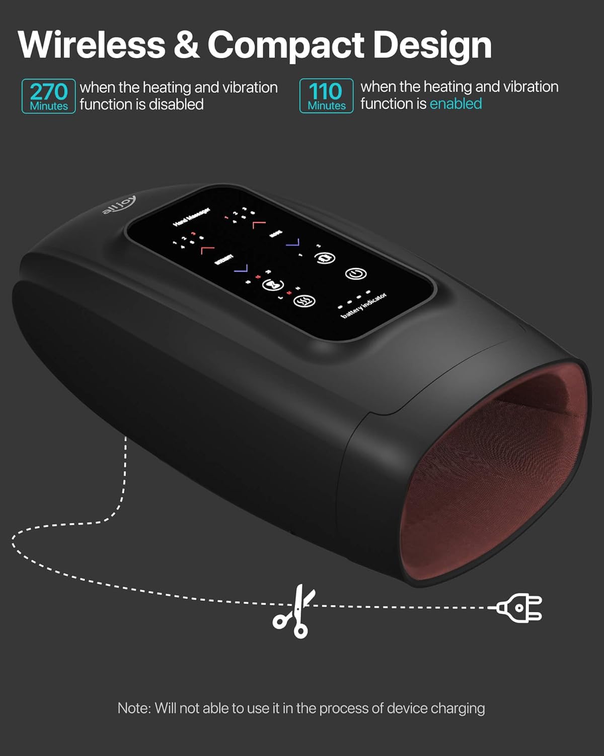 ALLJOY Touchscreen-Handmassagegerät, schnurlos, Geschenke für Männer, Frauen, Mama, Papa 