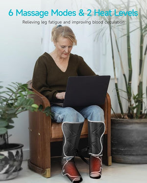 ALLJOY Leg Massager with Heat and Compression, 6 Modes 3 Intensities 2 Heat Levels