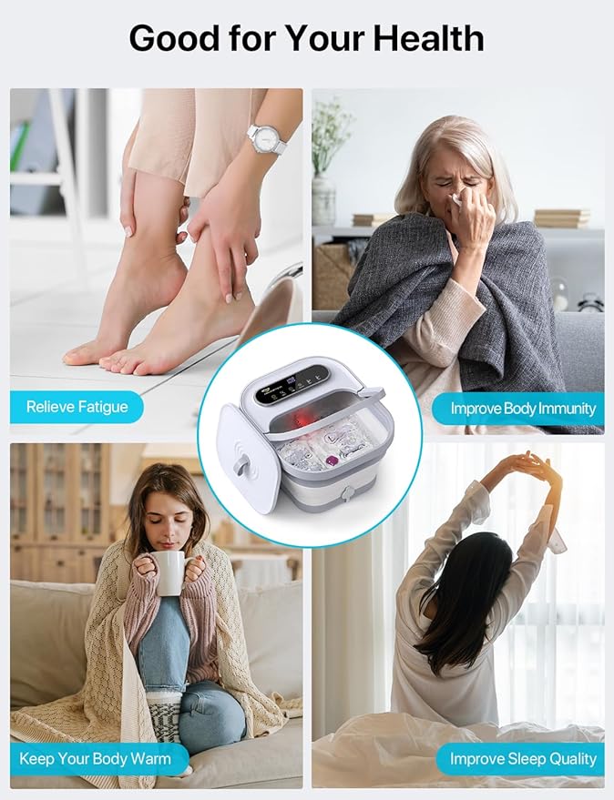 ALLJOY Collapsible Foot Massager Spa Soaking Tub With Bubbles