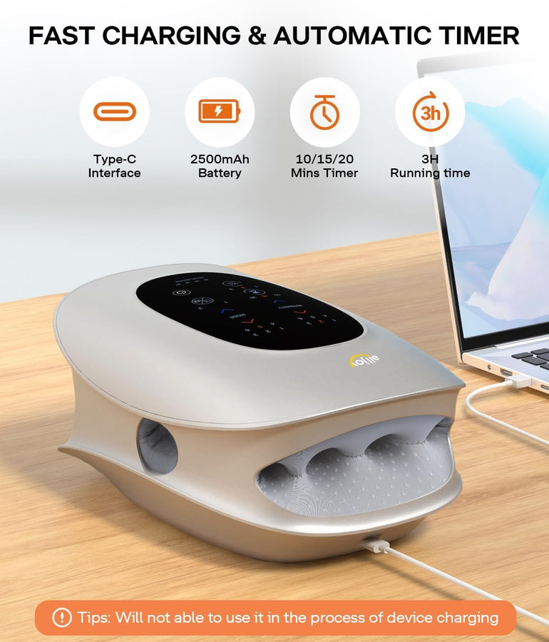 ALLJOY H4 Ergonomic Hand & Finger Massager with Heat & Compression