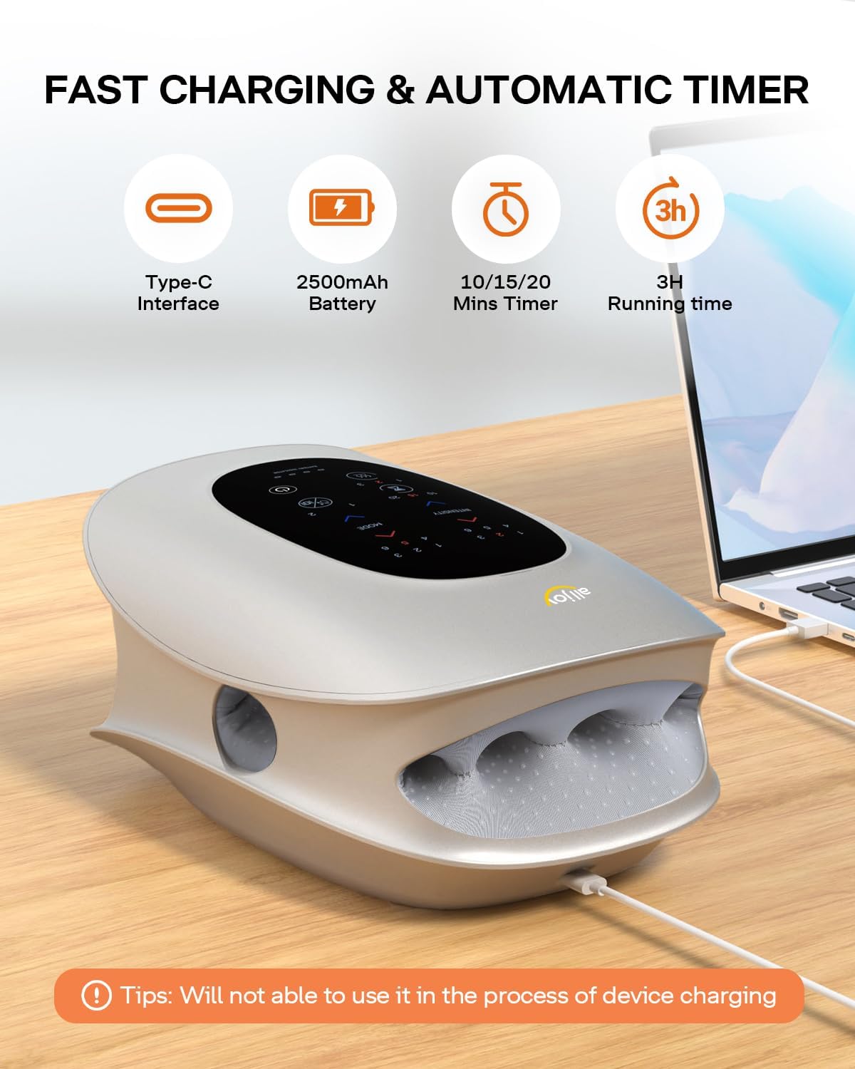 ALLJOY H4 Ergonomic Hand & Finger Massager with Heat & Compression