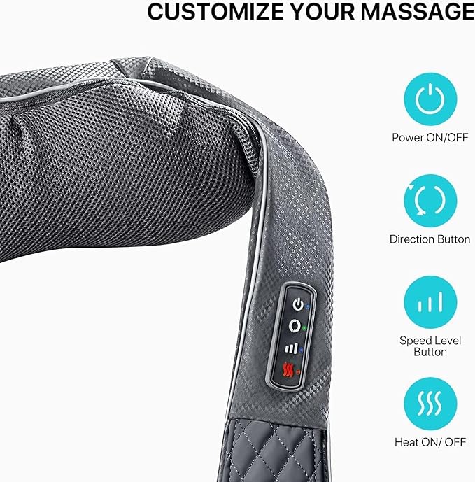 ALLJOY Cordless Shiatsu Neck Massager with Heat