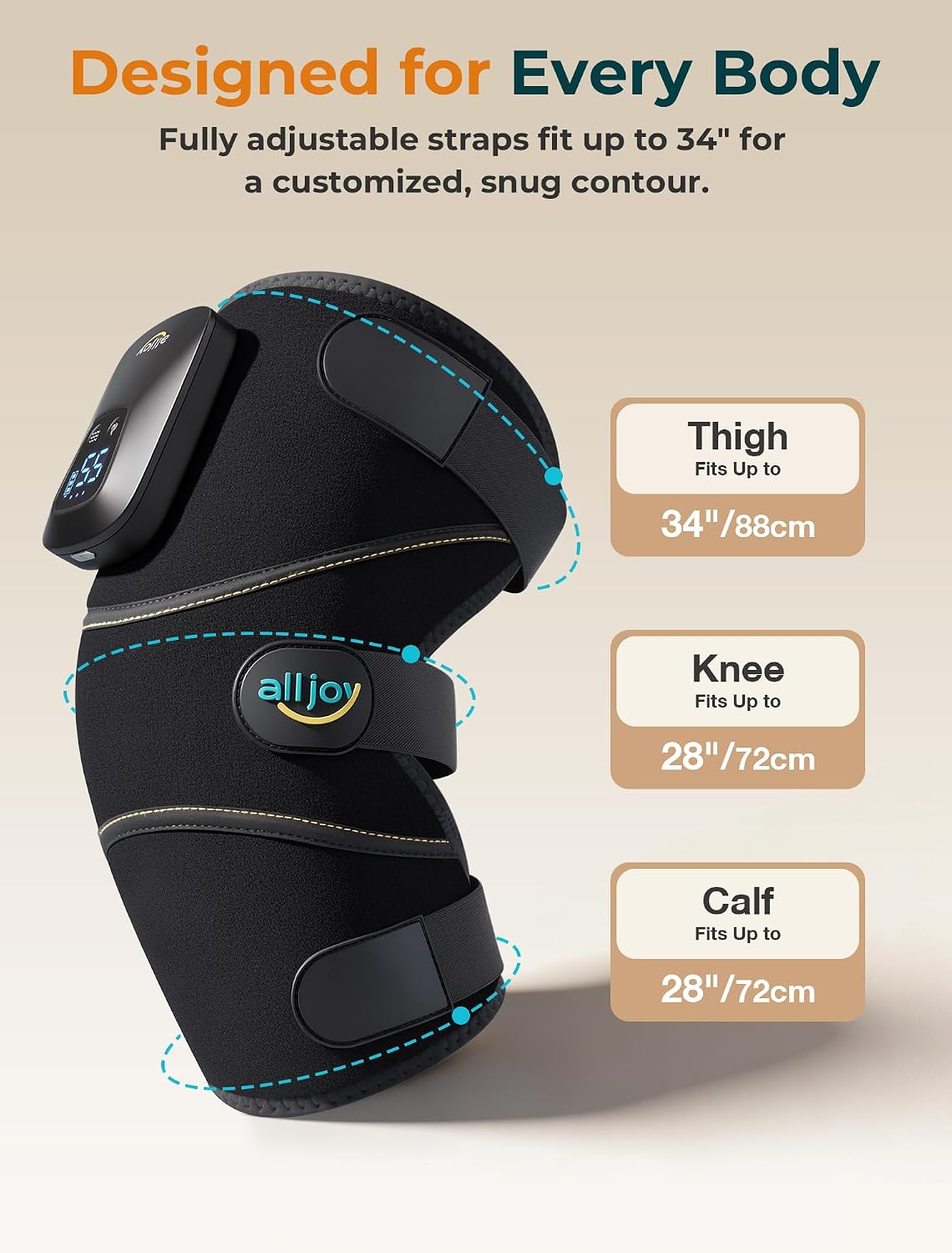 ALLJOY Knee Massager with Heat Red Light, Cordless Massagers for Knee Pain Relief