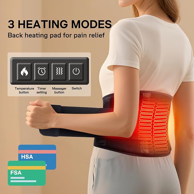 ALLJOY Plug-In Heating Pad Back Massager