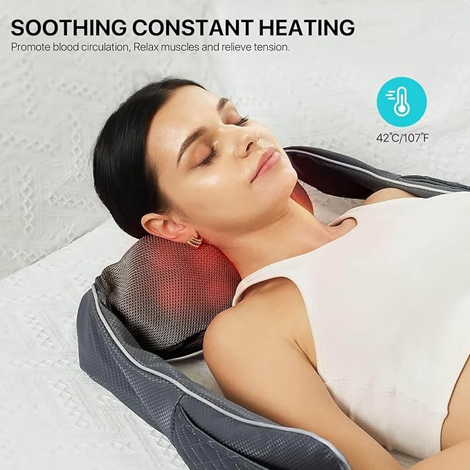 ALLJOY Cordless Shiatsu Neck Massager with Heat