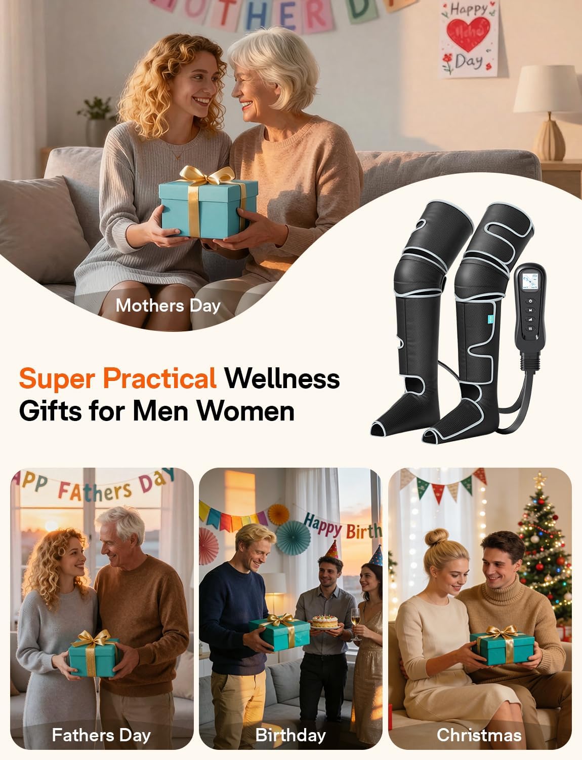 ALLJOY L1 Leg Massager with Heat & Compression for Circulation & Fatigue