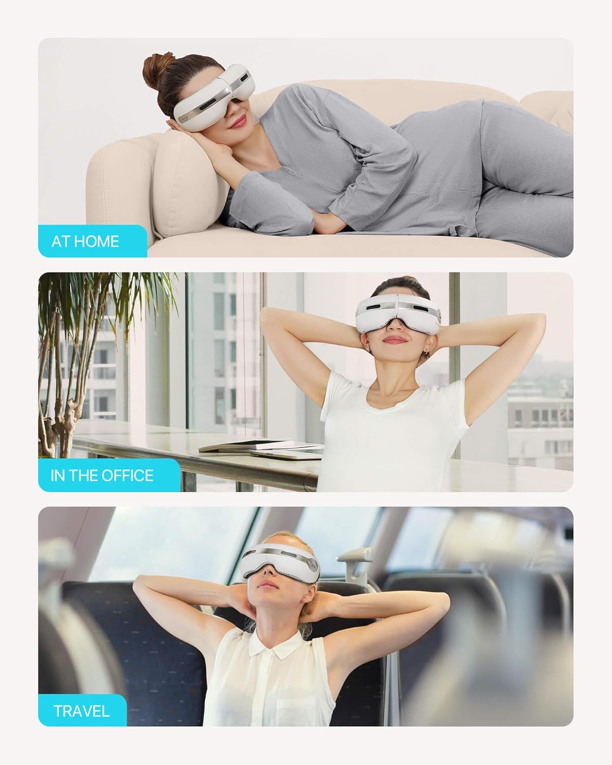 ALLJOY R7 Eye Massager with Heat and Cooling for Migraine Relief