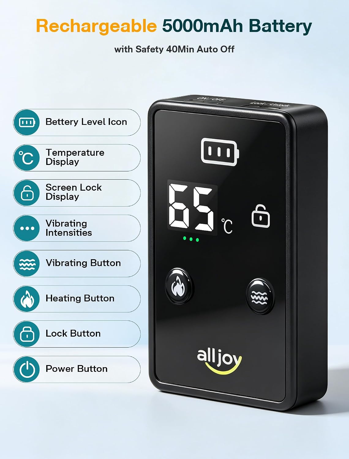 ALLJOY Heated Lumbar Support Belt – Cordless Heated Lumbar Massager for Back Pain & Daily Relief