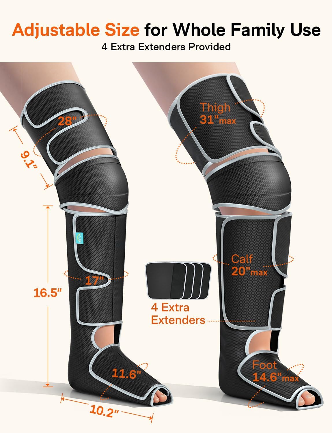 ALLJOY L1 Leg Massager with Heat & Compression for Circulation & Fatigue