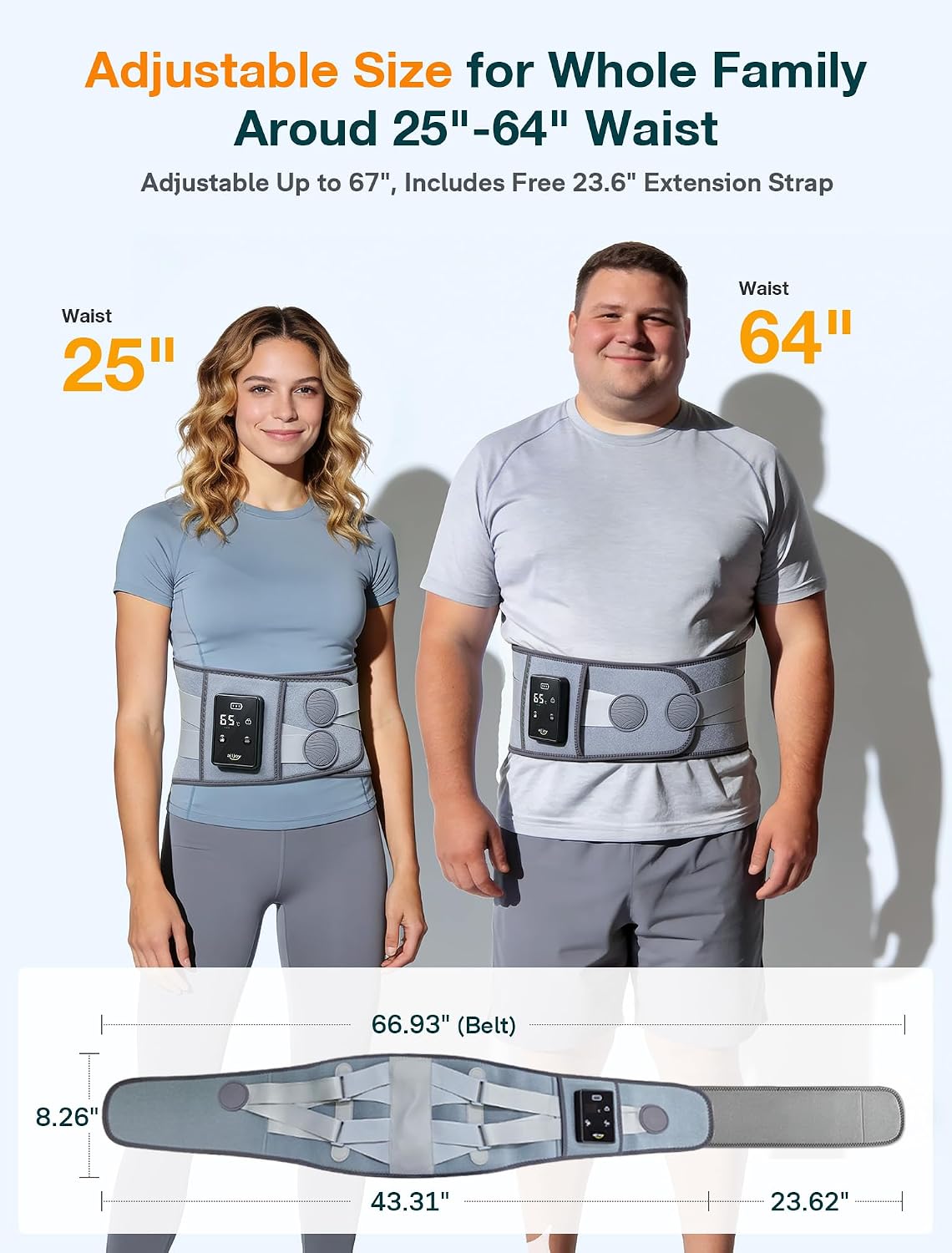 ALLJOY Heated Lumbar Support Belt – Cordless Heated Lumbar Massager for Back Pain & Daily Relief