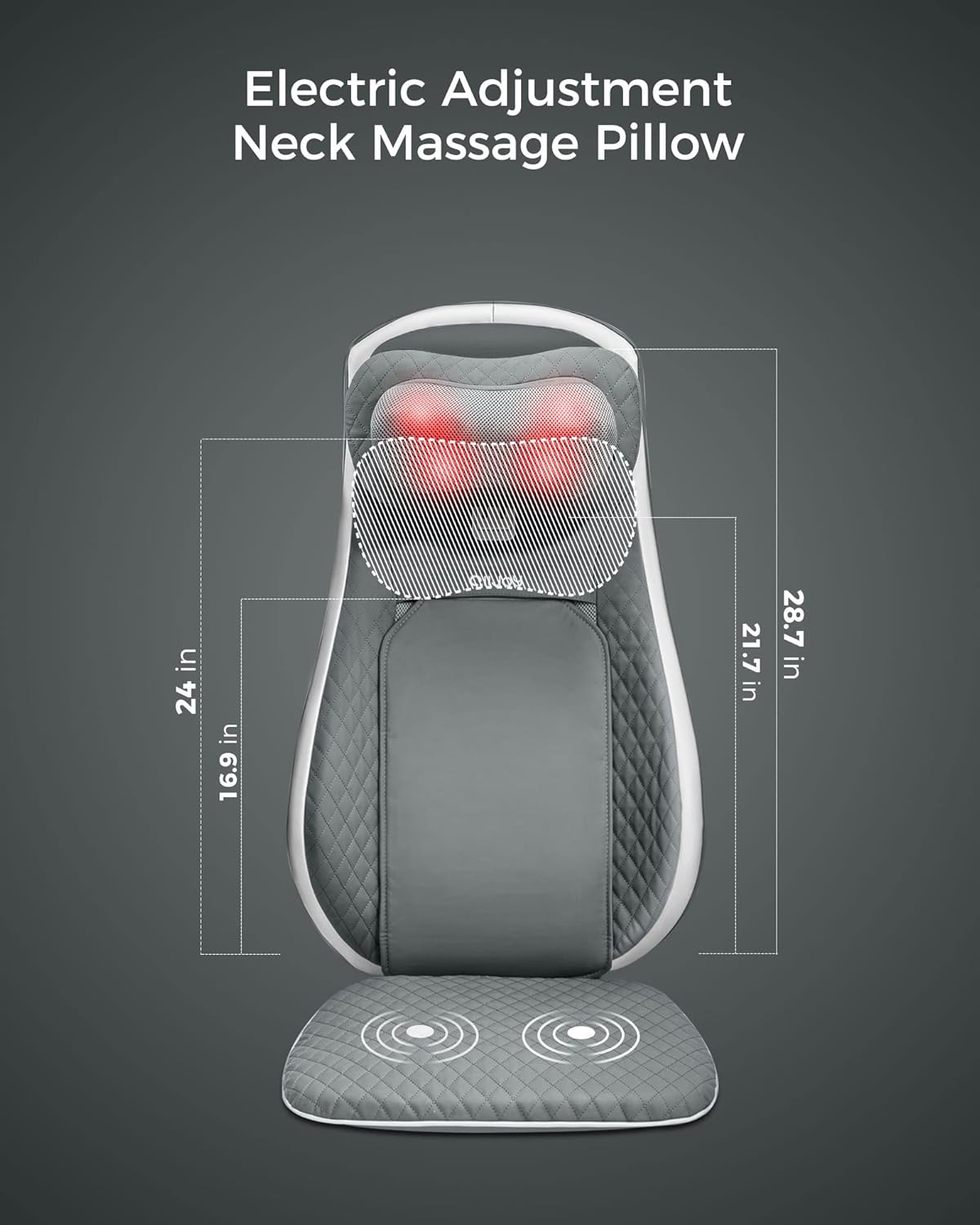 ALLJOY Back Chair Massager Pad, Shiatsu Kneading Office Chair Back Massager