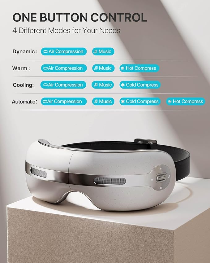 ALLJOY R7 Eye Massager with Heat and Cooling for Migraine Relief