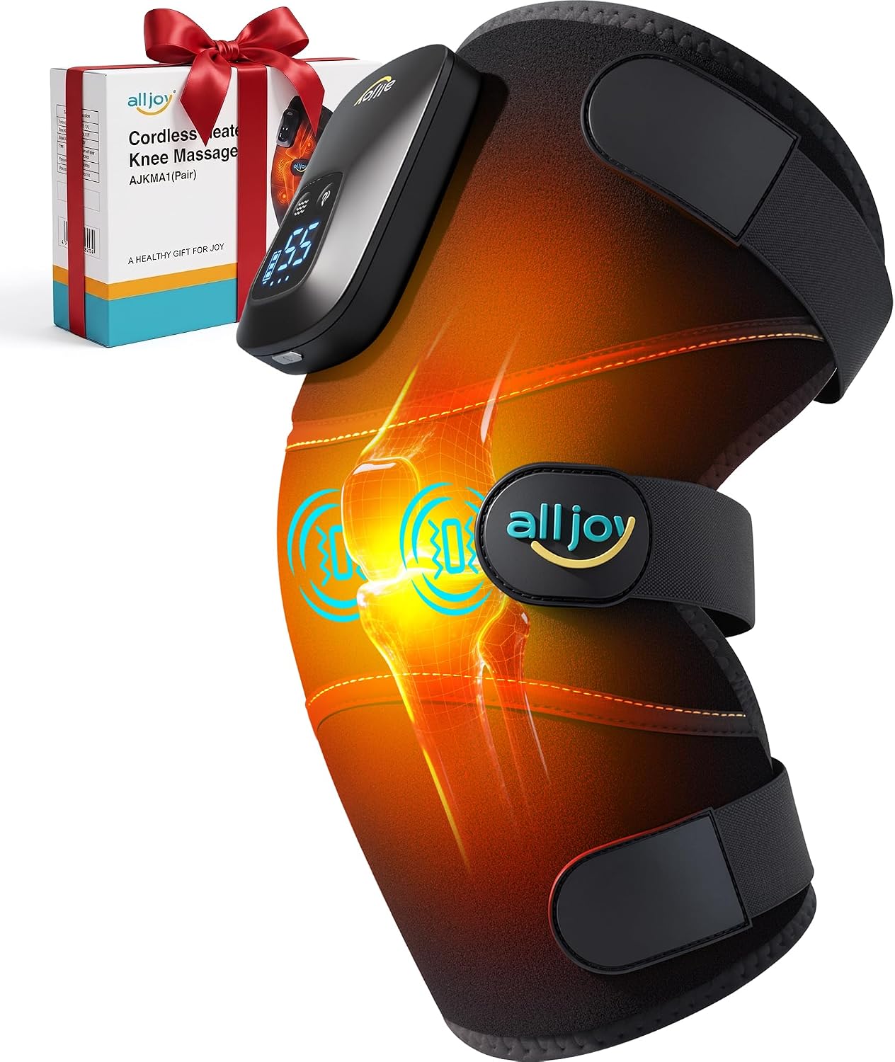 ALLJOY Knee Massager with Heat Red Light, Cordless Massagers for Knee Pain Relief