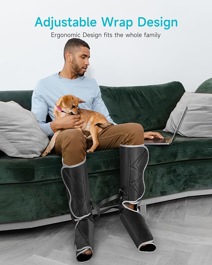 ALLJOY Leg Massager with Heat and Compression, 6 Modes 3 Intensities 2 Heat Levels