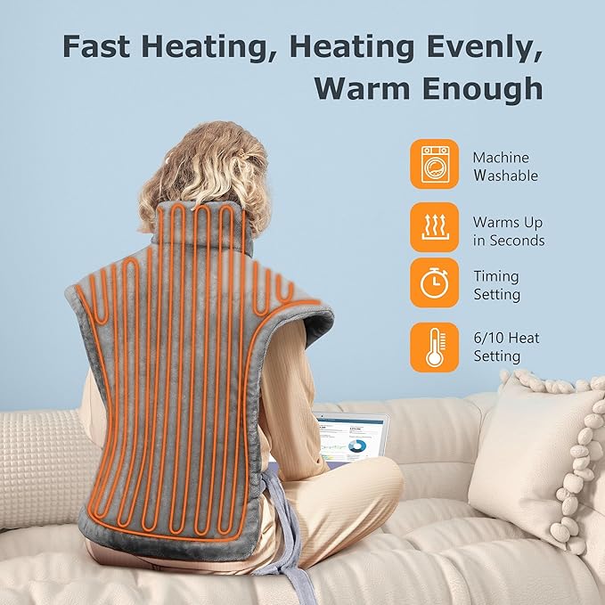 ALLJOY Heating Pad for Back Pain Relief, 24"x33" Weighted