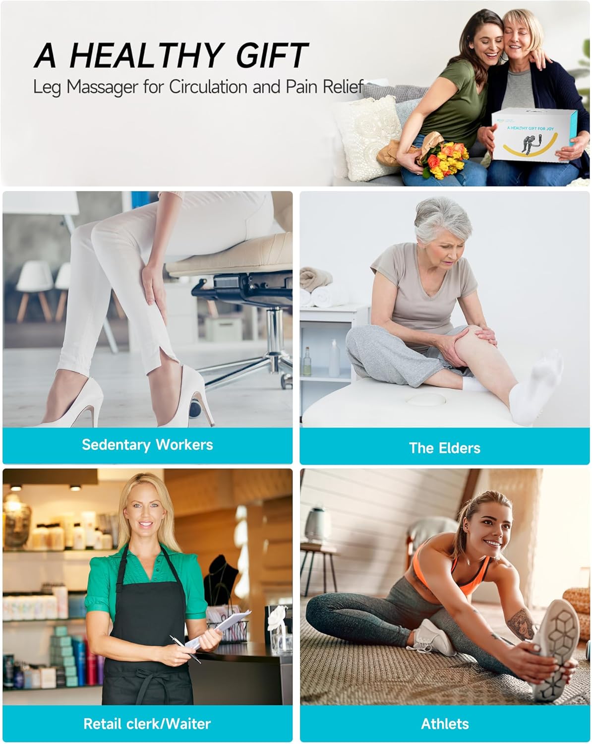 ALLJOY L1 Leg Massager with Heat & Compression for Circulation & Fatigue