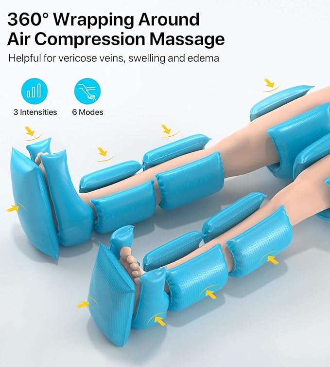 adjustable leg massager control panel with massage modes and heat	