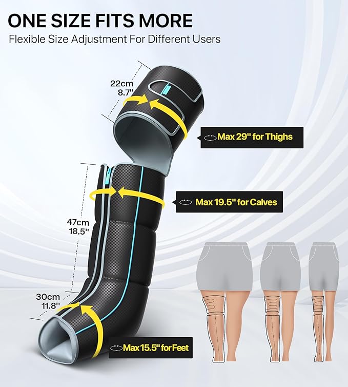 leg-hugging massage wrap with ergonomic fit for all sizes	