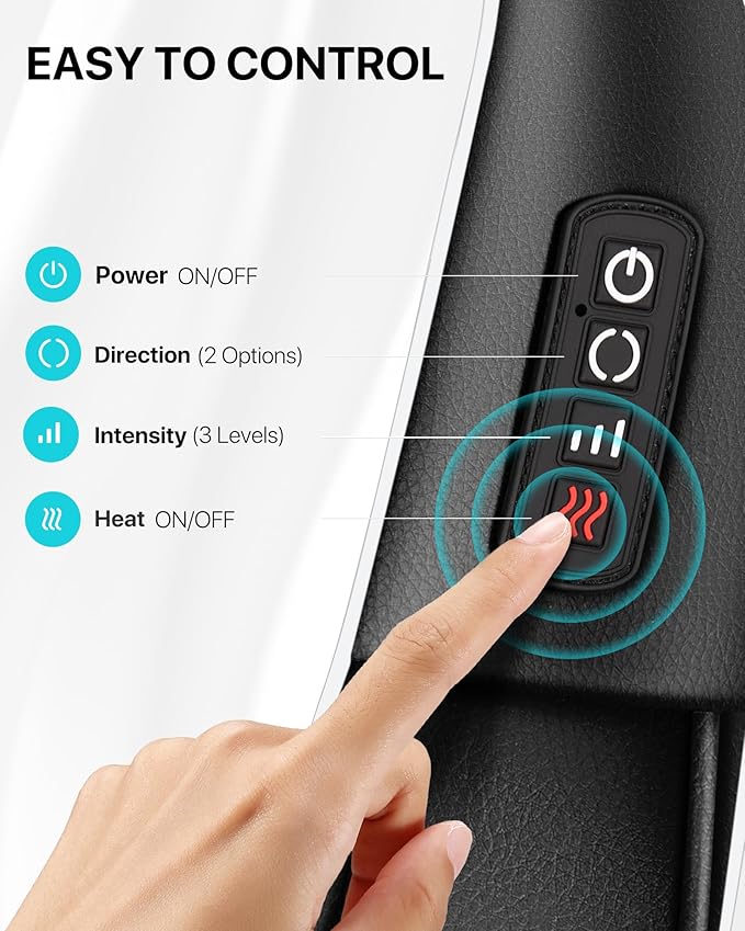 close-up of Alljoy neck massager control panel and texture