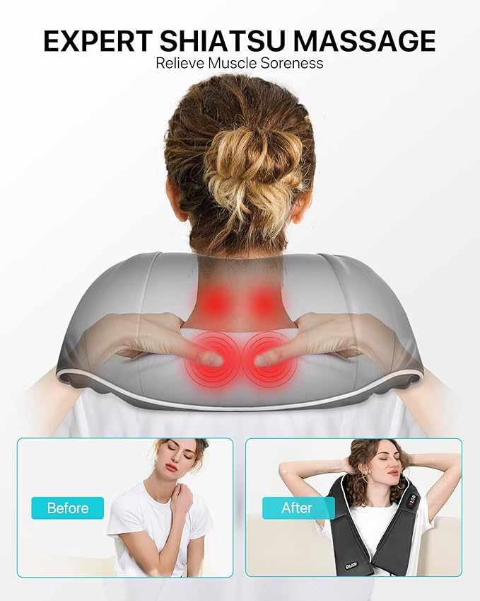 close-up of Alljoy neck massager control panel and texture
