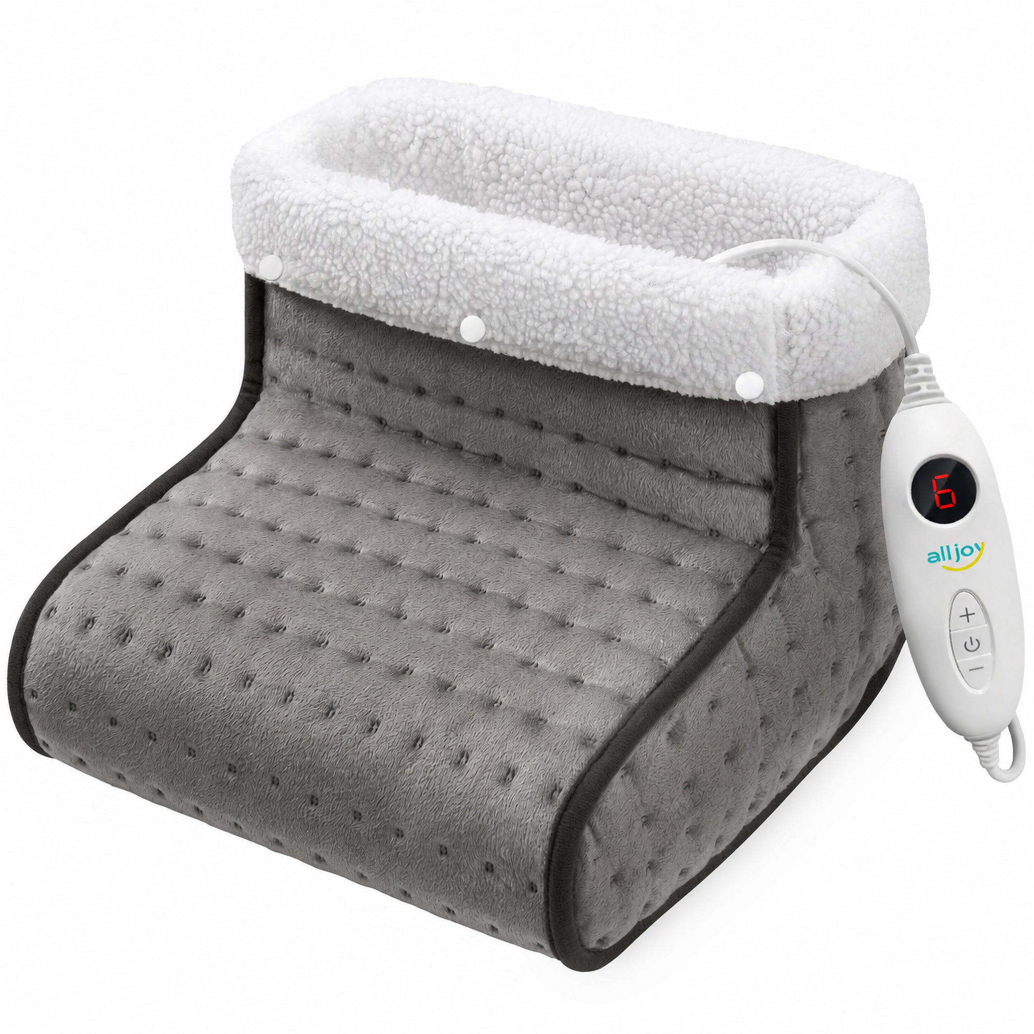 Calientapies eléctrico ALLJOY para hombre y mujer, 6 niveles de calor y apagado automático a los 90 min